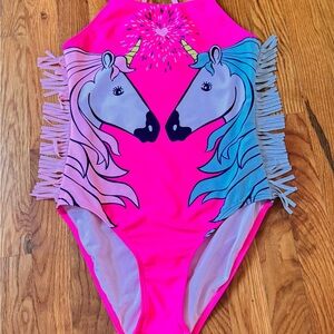 Cat & Jack Pink Unicorn Kids Swim One Piece